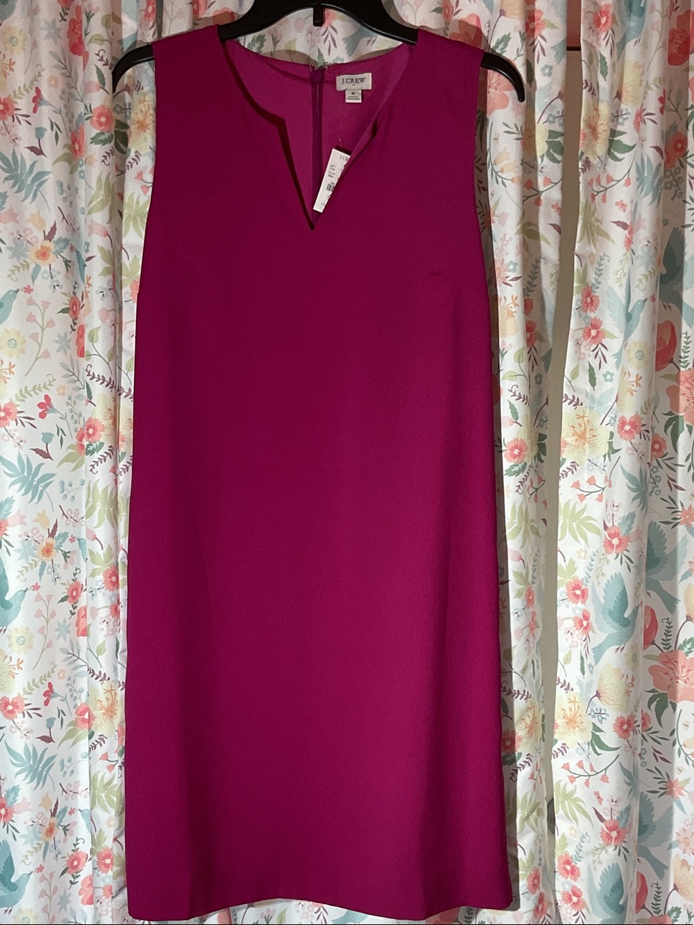 J. Crew Sleeveless Shift Dress in Magenta